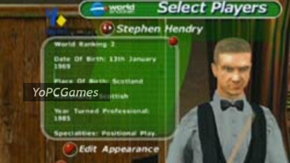 world championship snooker 2003 screenshot 3