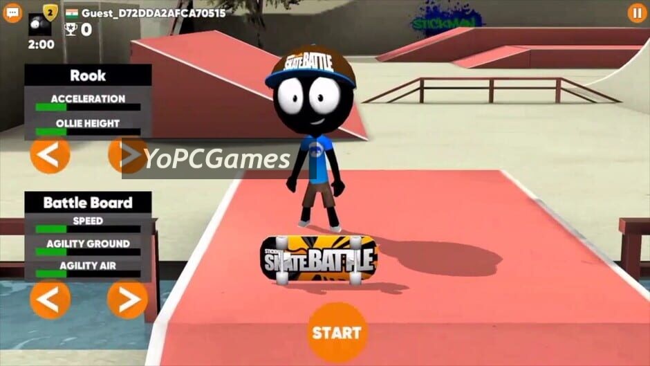 stickman skate battle screenshot 1