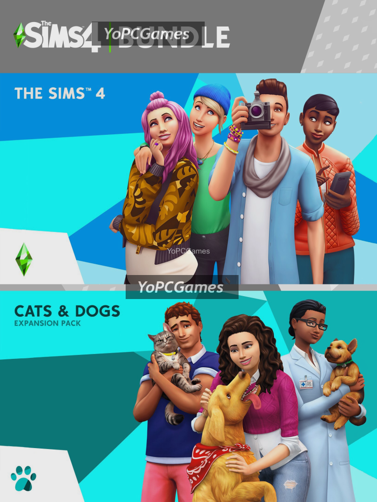 the sims 4: plus cats & dogs bundle poster