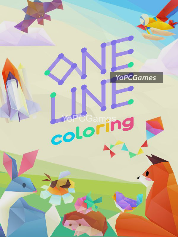 one line coloring poster