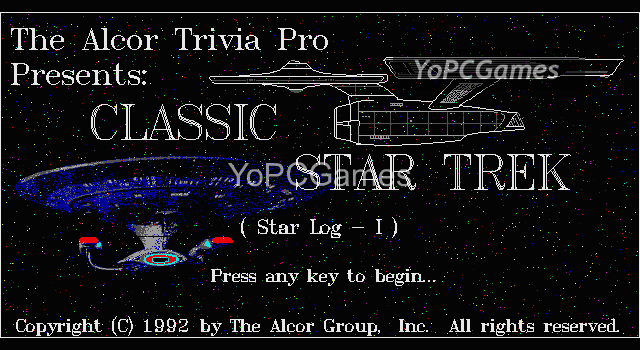 the alcor trivia pro classic star trek (star-log i) game