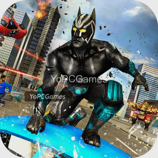 panther superhero city battle poster