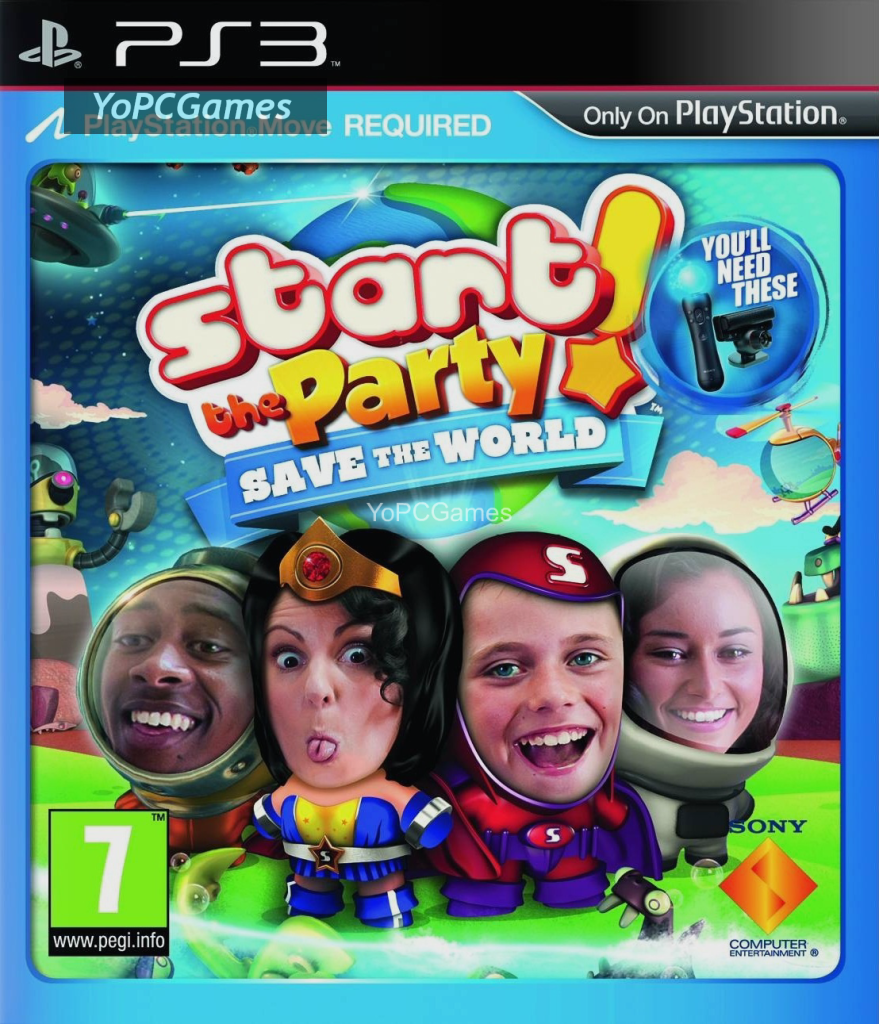 start the party! save the world! poster
