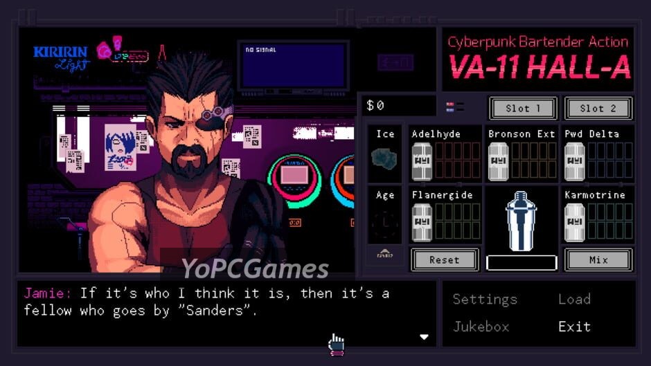 va-11 hall-a: cyberpunk bartender action screenshot 3