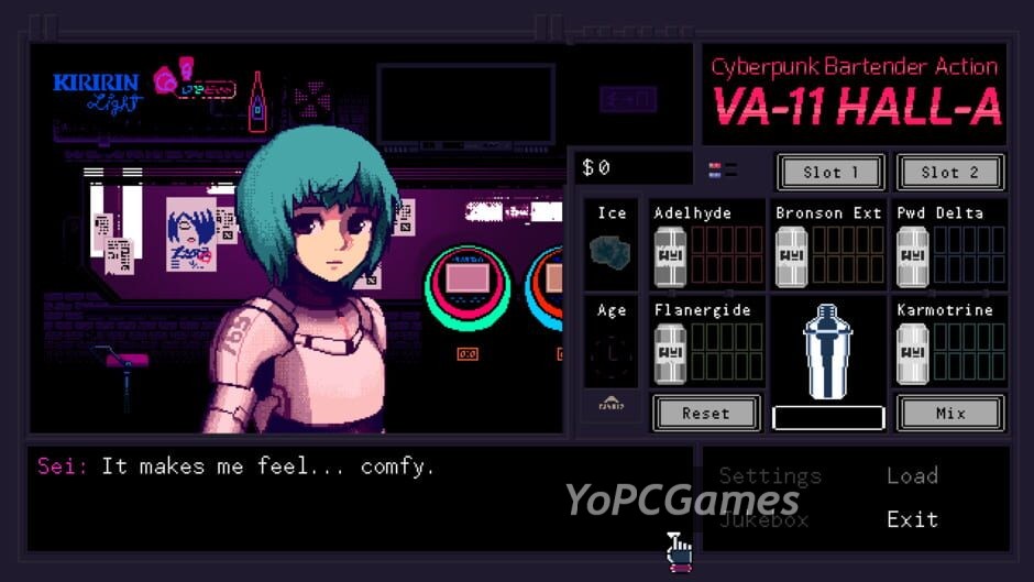va-11 hall-a: cyberpunk bartender action screenshot 4