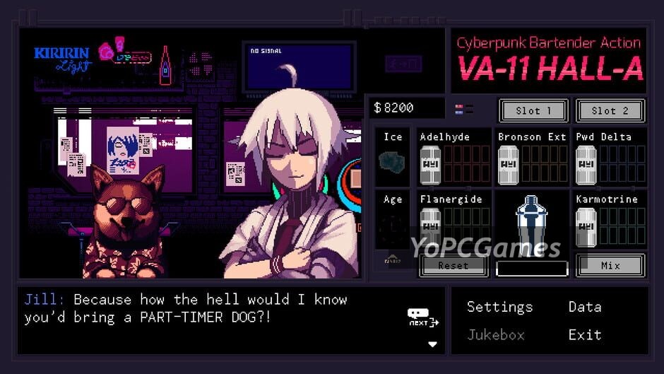 va-11 hall-a: cyberpunk bartender action screenshot 5