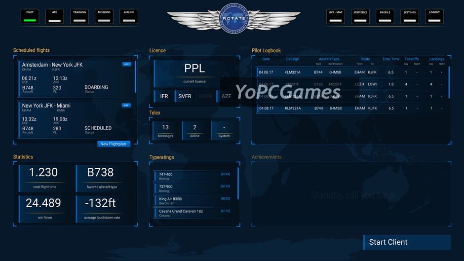 rotate – professional virtual aviation network screenshot 3