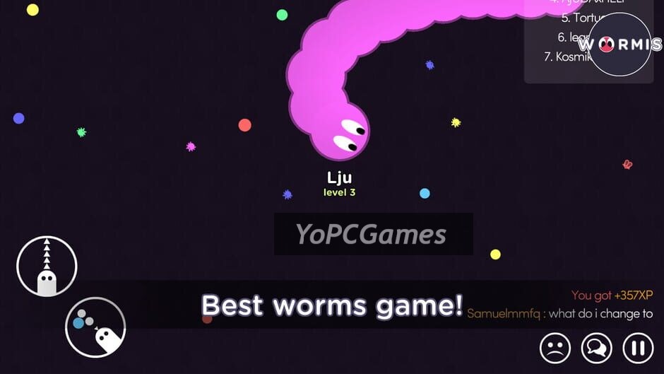 worm.is: Screenshot of the game 2