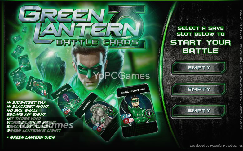 green lantern battle cards pc game