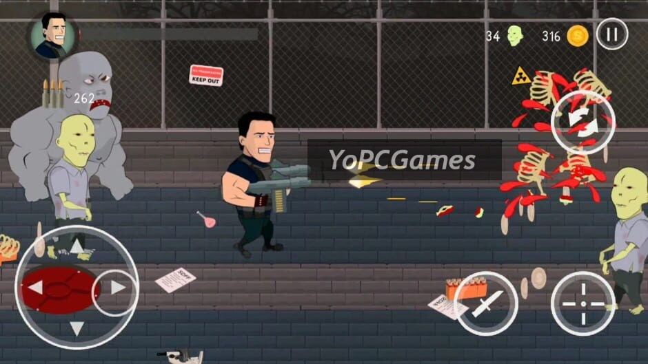 guns and blood: 2d zombie shooter screenshot 1